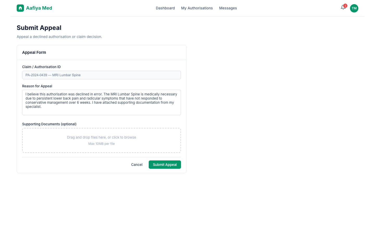 Appeal Form