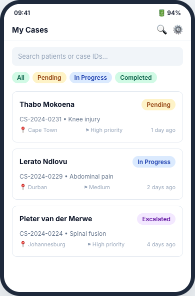 Case List Screen